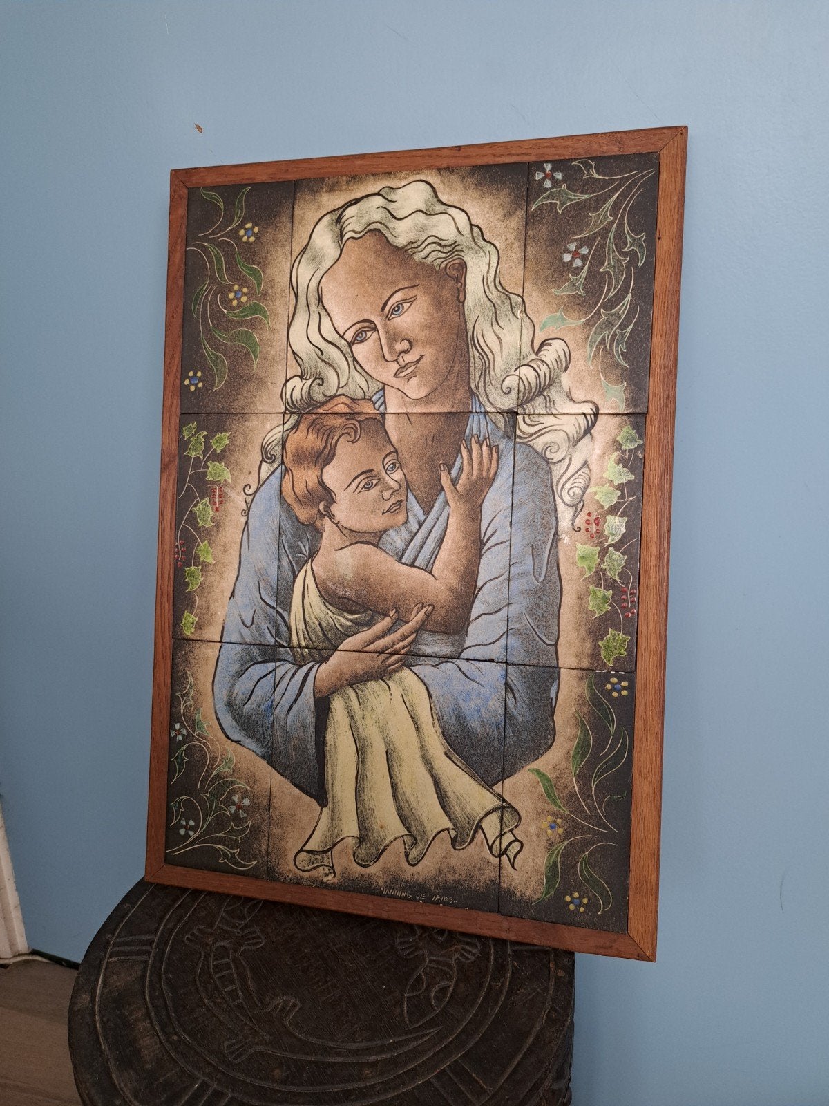 Tegeltableau  moeder en kind, Ophalen of Verzenden
