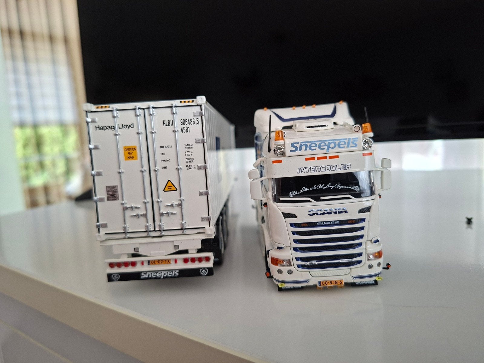Tekno Scania R500 Sneepels + Chassis + container, Hobby en Vrije tijd, Modelauto's | 1:50, Ophalen of Verzenden, Zo goed als nieuw