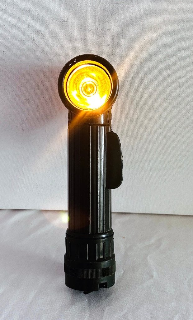 Originele Vintage Leger Zaklamp ELFA BMC Haakse Kop, Ophalen, Landmacht, Nederland, Overige typen