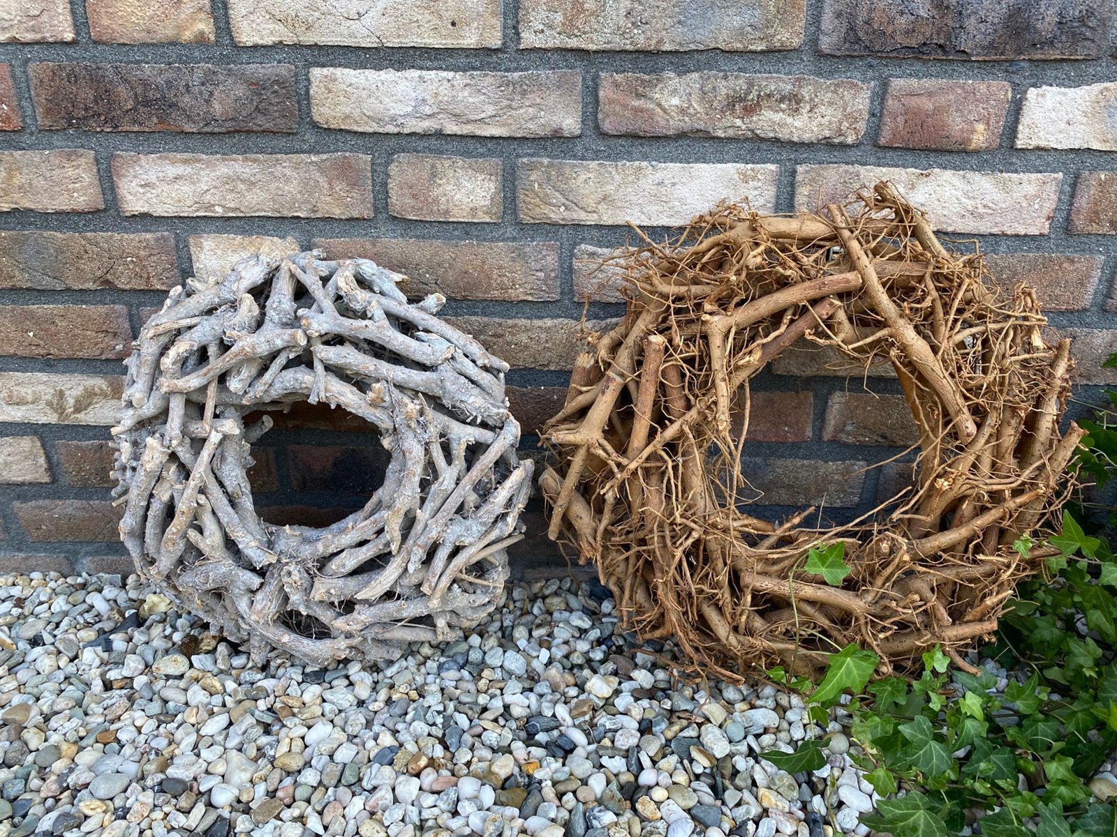 Landelijke houten krans, Ophalen of Verzenden, Zo goed als nieuw, Krans, Hout
