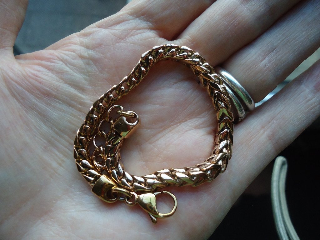 mooie roze edelstalen armband vossenstaart verstelbaar, Ophalen of Verzenden, Zo goed als nieuw, Roze