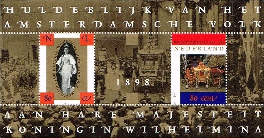 Nederland 1998 Wilhelmina Gouden Koets blok NVPH 1778, Verzamelen, Ophalen, Nieuw, Nederland, Postzegel(s) of Munt(en)
