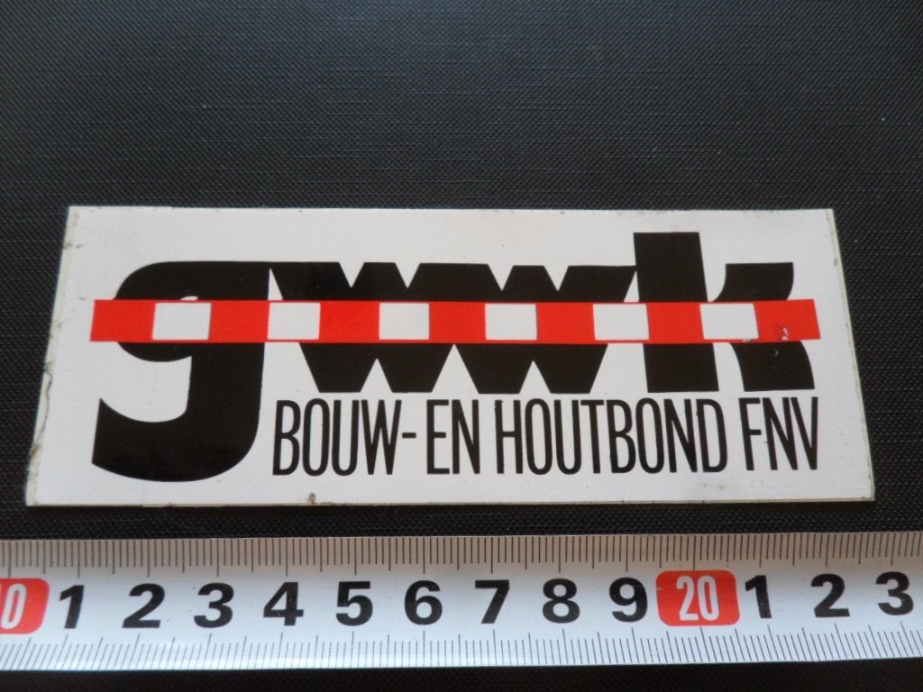 sticker GWWK Bouw- en houtbond FNV, Ophalen of Verzenden, Zo goed als nieuw