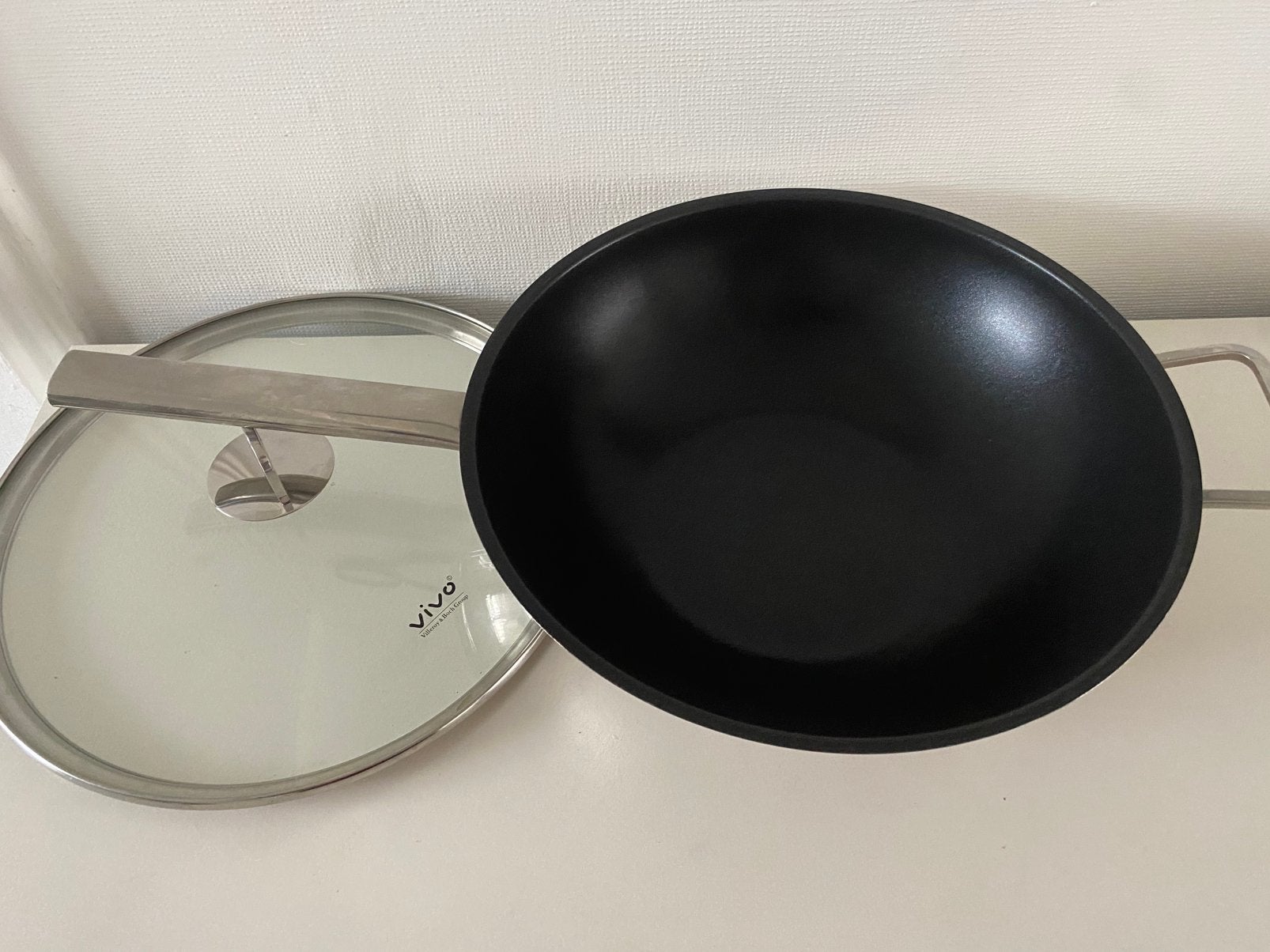 Vivo Villeroy & Boch Wokpan met glazen deksel, Ophalen of Verzenden, Wok