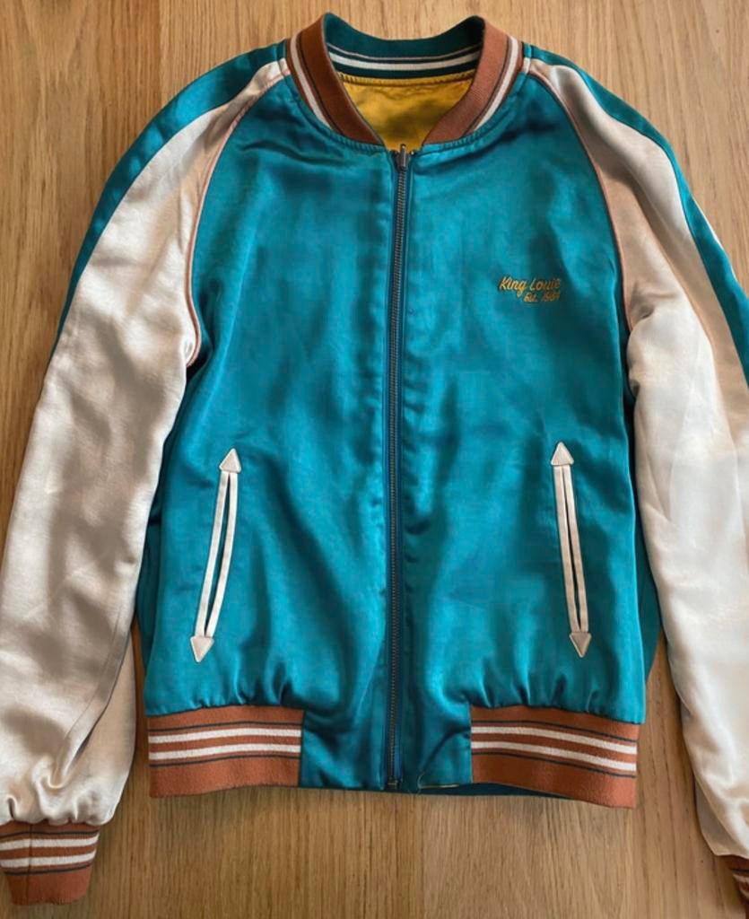 King Louie bomber jas reversible M, Kleding | Dames, Jassen | Zomer, Ophalen, Zo goed als nieuw, Maat 38/40 (M), Geel