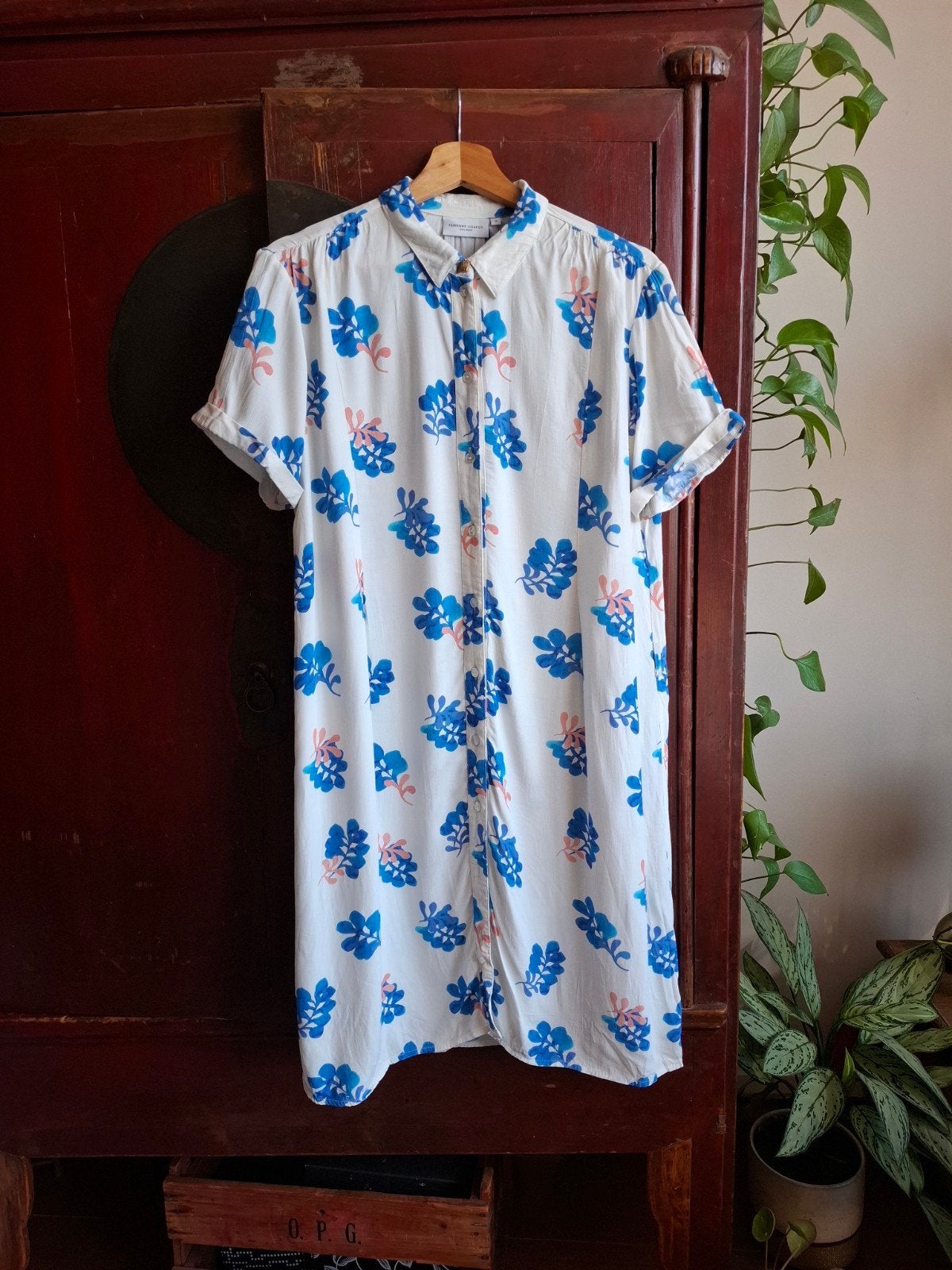 Zomerse jurk Fabienne Chapot blauw wit creme maat 36 /38 /40, Maat 38/40 (M), Meerkleurig, Ophalen of Verzenden, Zo goed als nieuw