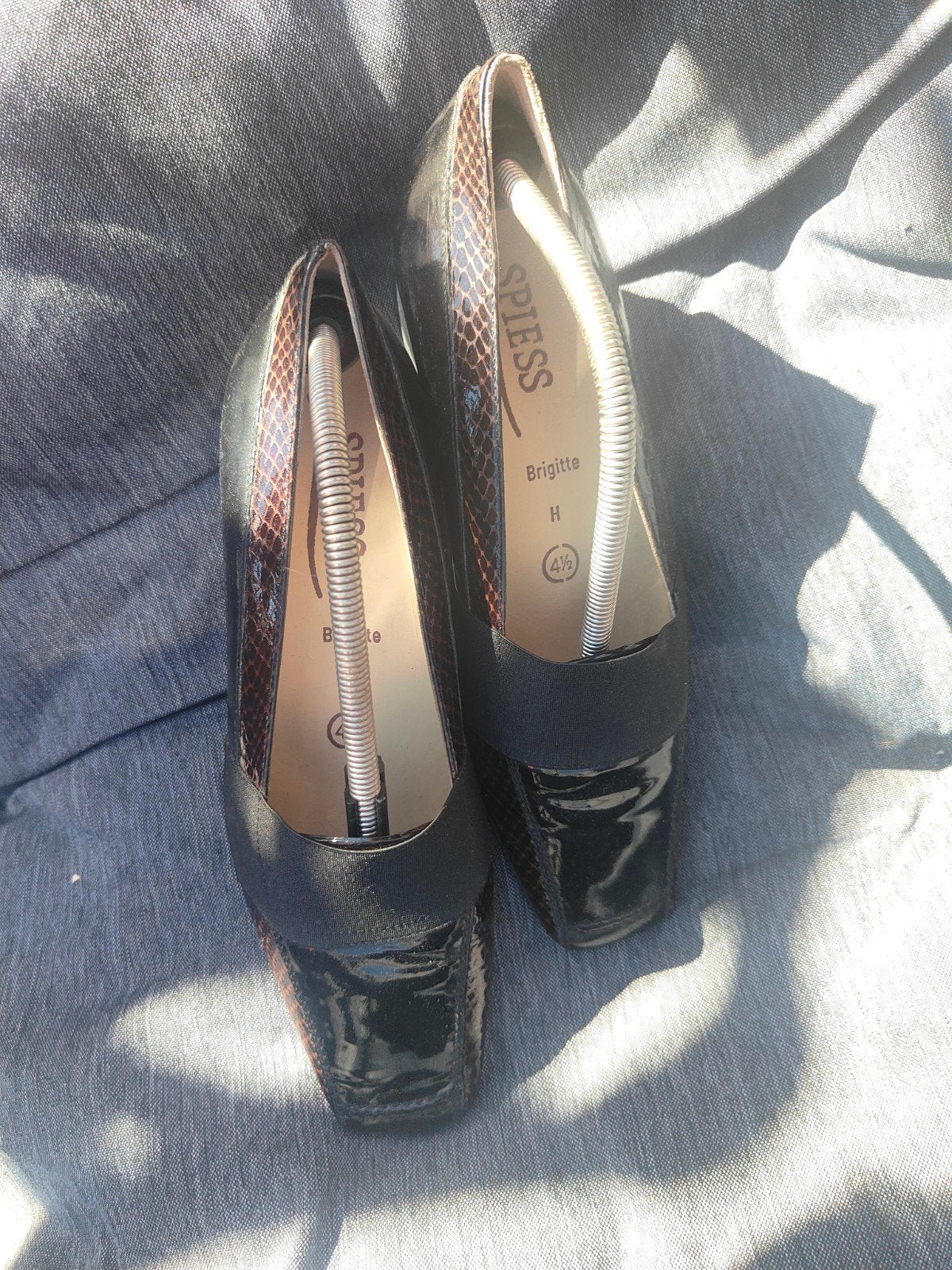 Spiess Brigitte Pumps - Zwart met Slangenprint, Pumps, Zwart, Ophalen of Verzenden, Zo goed als nieuw