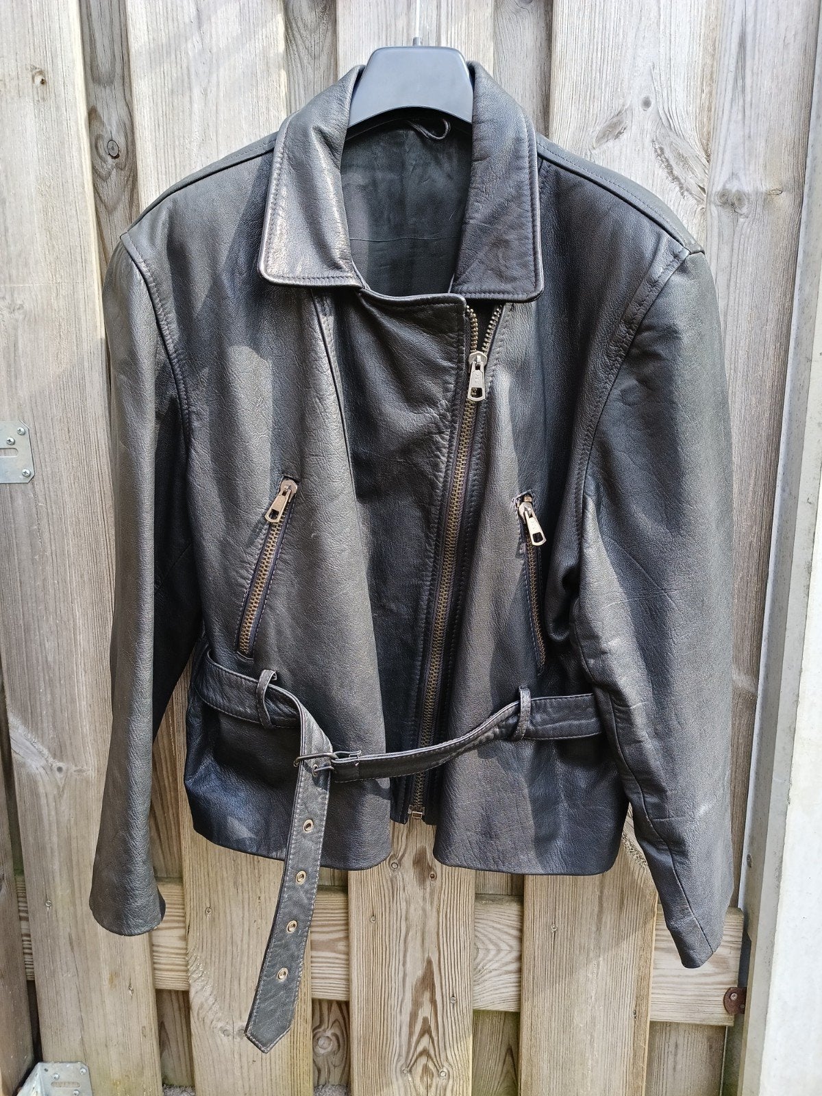 Vintage lederen damesjas maat 44 /XL, Ophalen of Verzenden, Gedragen, Maat 42/44 (L), Bruin