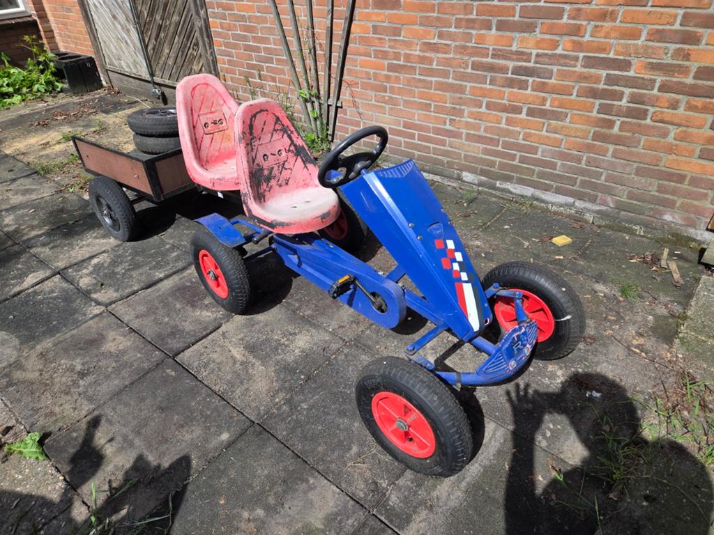 Mammoet skelter met duozit en aanhanger, Ophalen, Gebruikt, Mammoet, Duozit