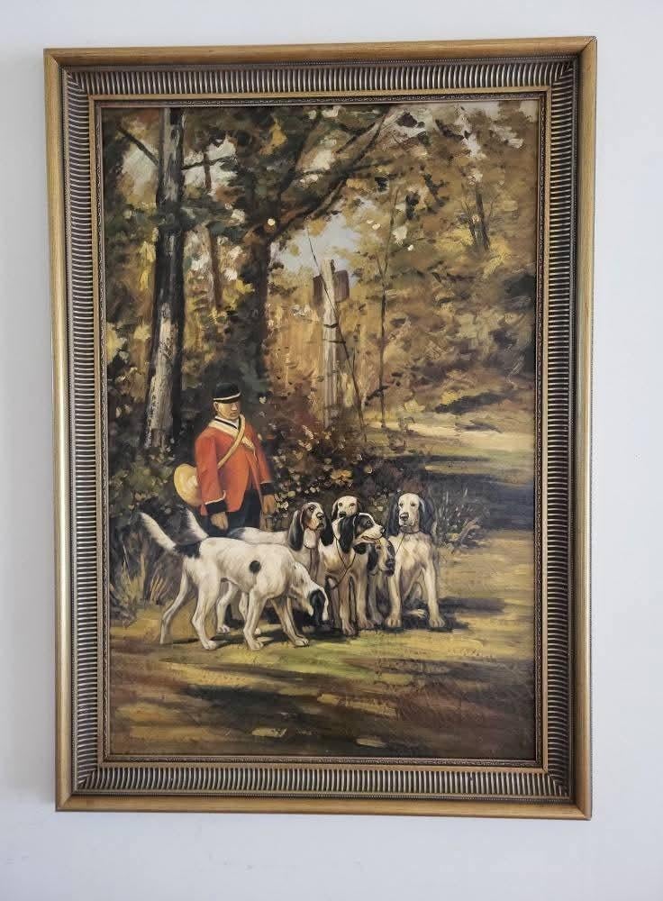 Olieverfschilderij A Huntmaster with His Dogs, Ophalen