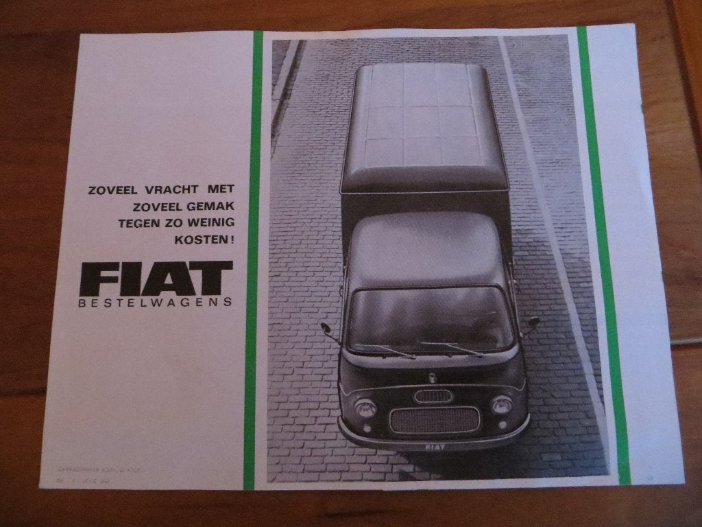 Folder Fiat bestelwagens 1966, Ophalen of Verzenden, Zo goed als nieuw, Overige merken, Fiat