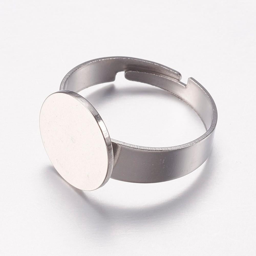5 stuks verstelbare RVS ringen voor plakstenen.cabochons, SINO-SEAR GmbH, Nieuw, Ophalen of Verzenden, Info@sino-sear.com