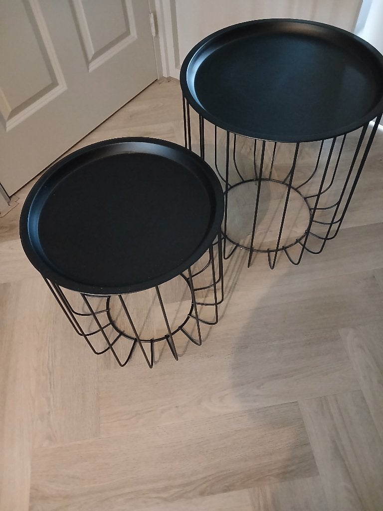 Bijzettafels zwart, Ophalen, Minder dan 45 cm, Minder dan 55 cm, Rond