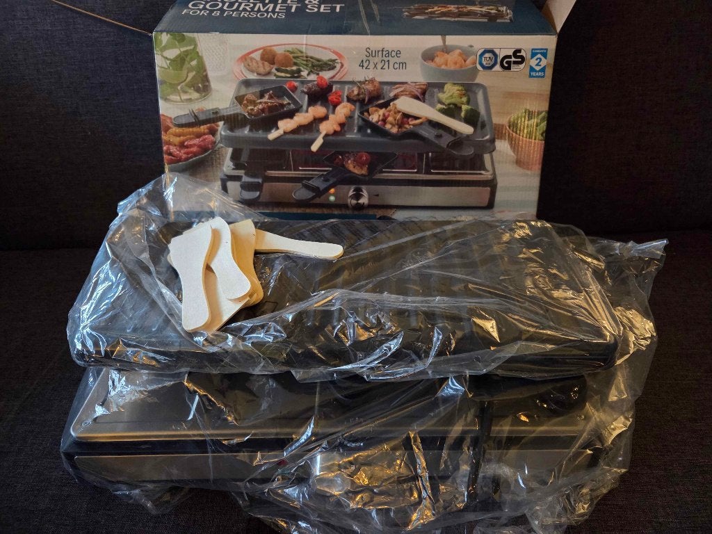 Raclette Gourmet Set - 8 personen, Ophalen, Zo goed als nieuw, 8 personen of meer