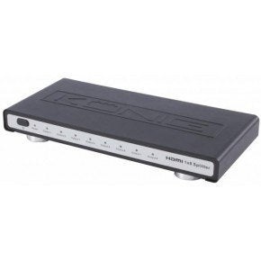 König 1 x 8 poorts HDMI splitter met HDMI versterker, Verzenden, Gebruikt, Minder dan 2 meter, HDMI-kabel
