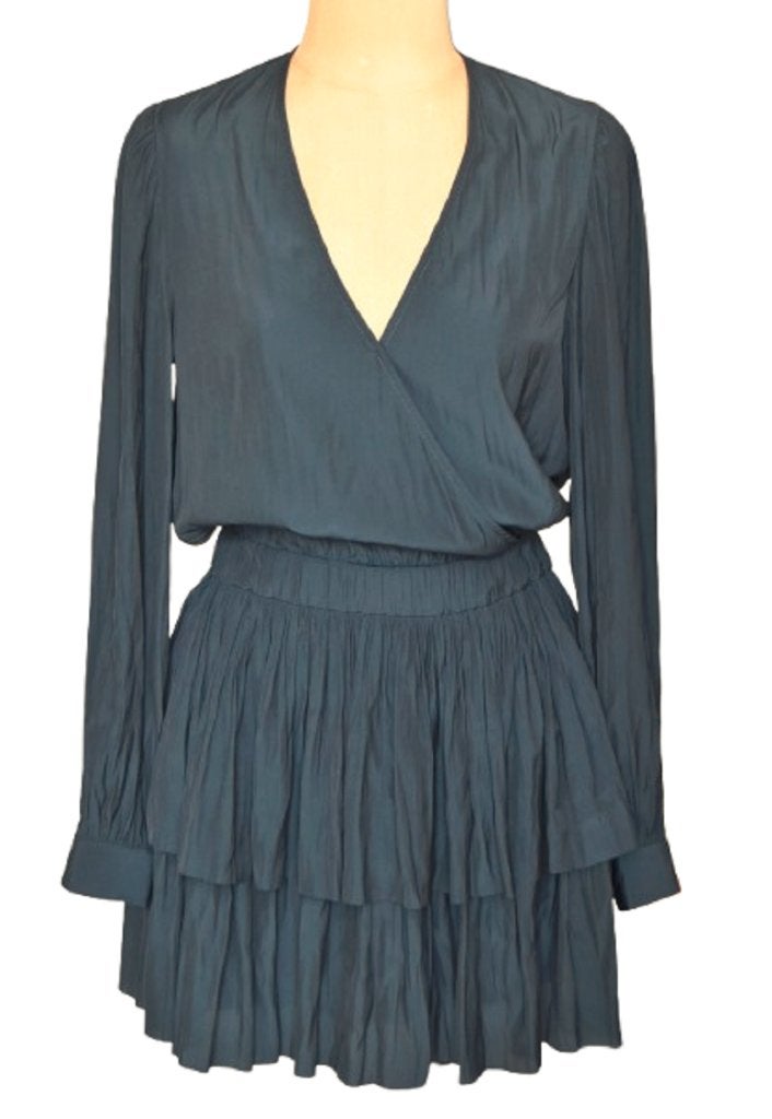 Berenice overslag jurk, jurk, zwart/blauw, Mt. 36 / S, Berenice, Blauw, Ophalen of Verzenden, Zo goed als nieuw