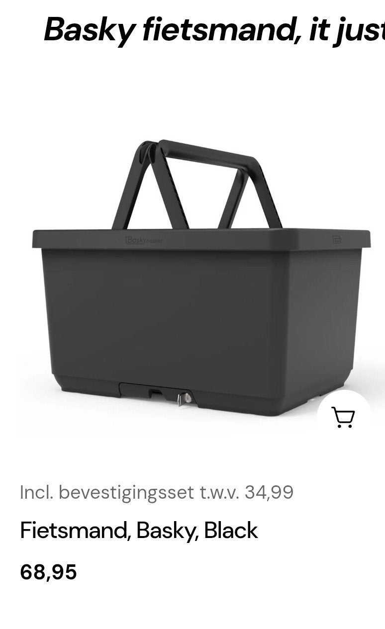 Baskey fietsmand met bevestiging en waterdichte hoes, Ophalen of Verzenden