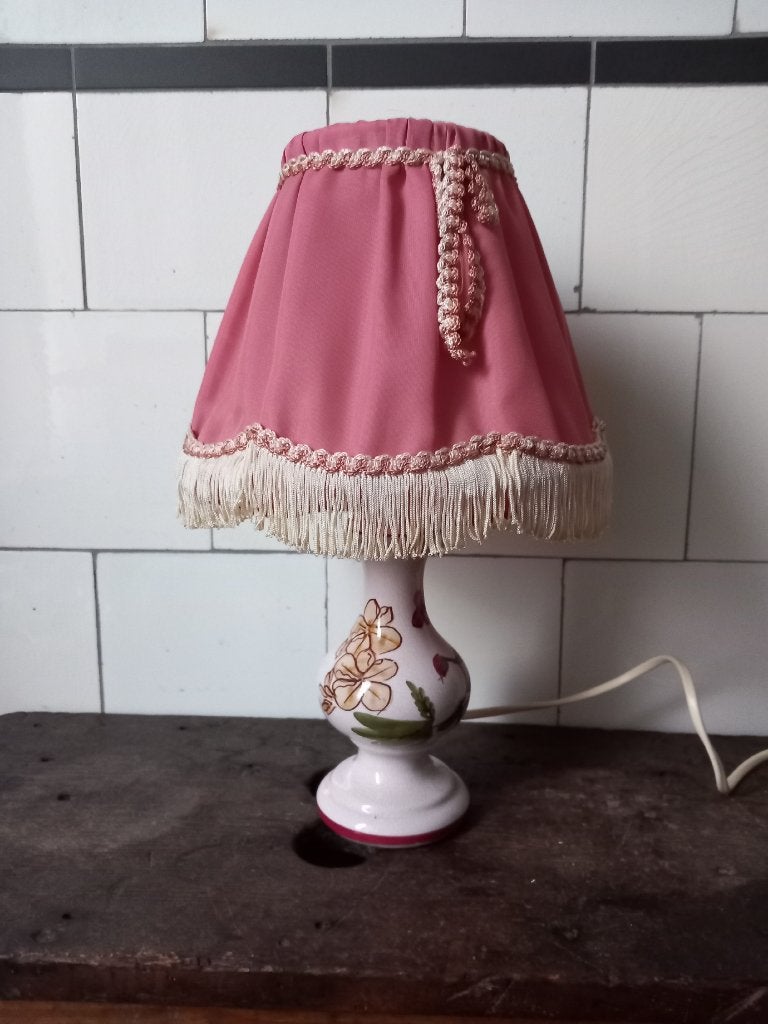 mooie oude staande lamp, Frans brocante schemer tafellamp, Ophalen of Verzenden