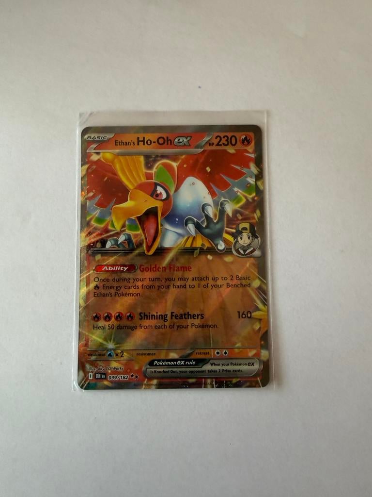 Ethan's Ho-Oh EX 039/182 DRi Pokemon Kaart, Ophalen of Verzenden, Zo goed als nieuw, Losse kaart