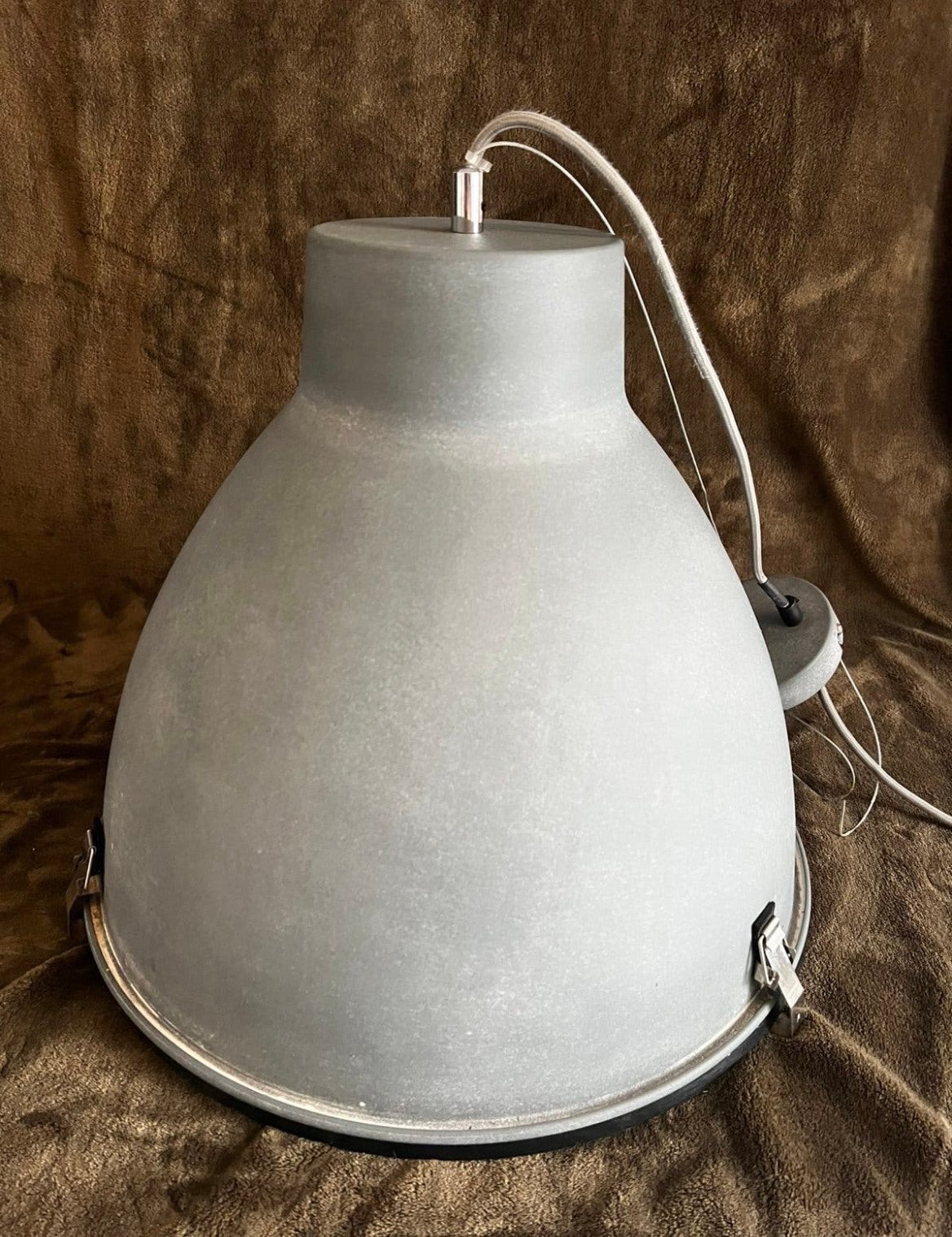 Stoere Industriële Hanglamp LABEL51 – Betonlook Grijs, Gebruikt, Glas, Vintage, retro, loft, industrieel, E27 (groot)