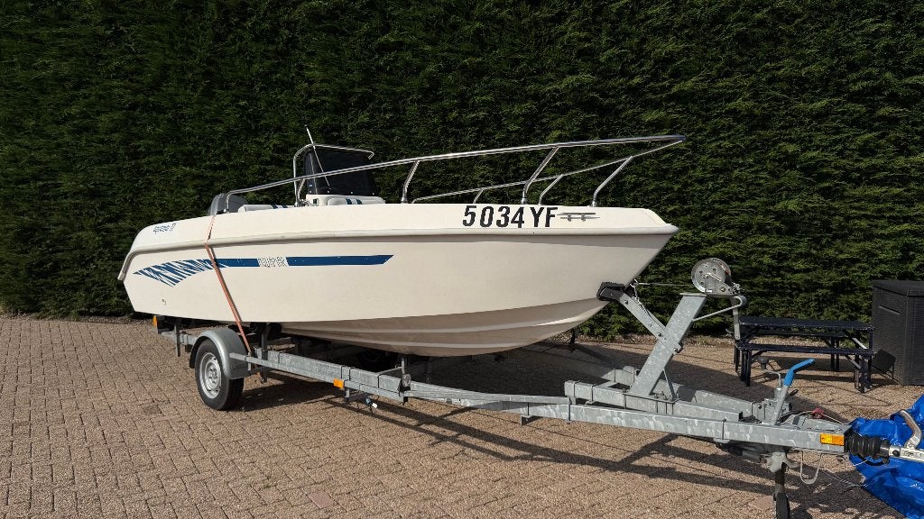Aquamar 17 Consoleboot |Mariner 115 PK |Trailer |FusionAudio, Watersport en Boten, Vis- en Consoleboten, Overige merken, Gebruikt