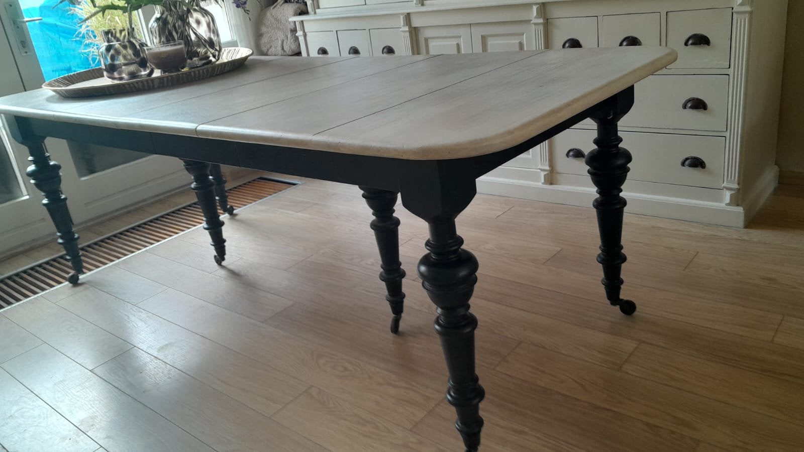 Prachtige verstelbare eiken eettafel 240 L x 98 B, Huis en Inrichting, Tafels | Eettafels, Ophalen, 50 tot 100 cm, Zo goed als nieuw