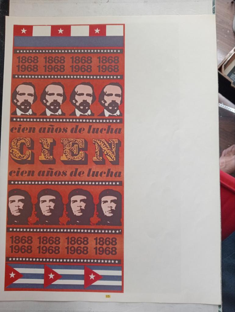 Affiche Cuba 1970 Che Guevara Communisme, Ophalen of Verzenden, Gebruikt, A1 t/m A3, Film en Tv
