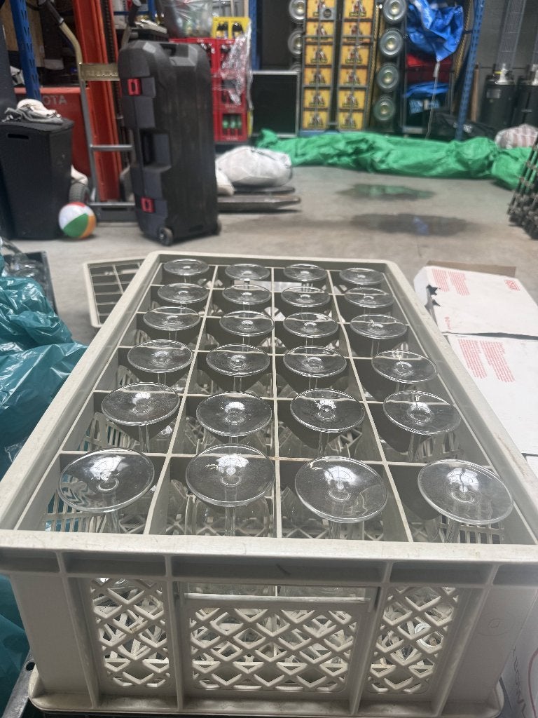 26x Wijnglas incl 2xkrat, Ophalen, Gebruikt, Overige typen