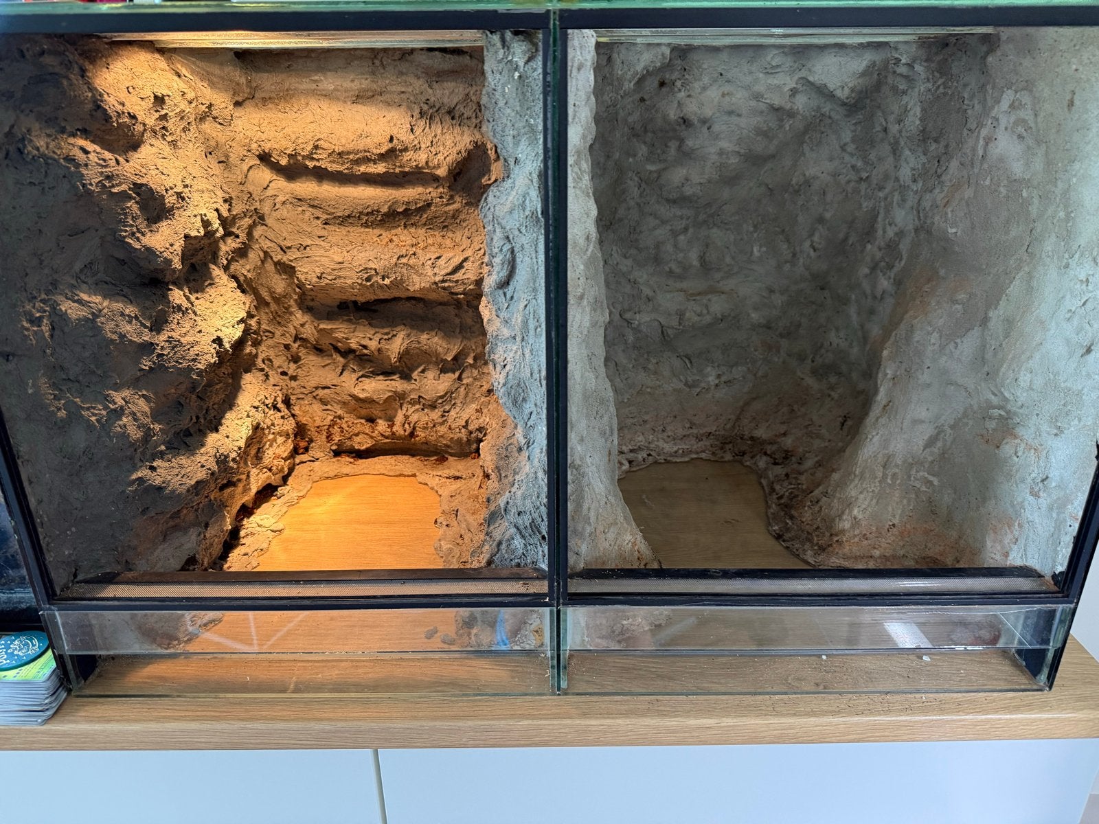 Dubbele terrarium, Dieren en Toebehoren, Reptielen en Amfibieën | Toebehoren, Ophalen, Zo goed als nieuw