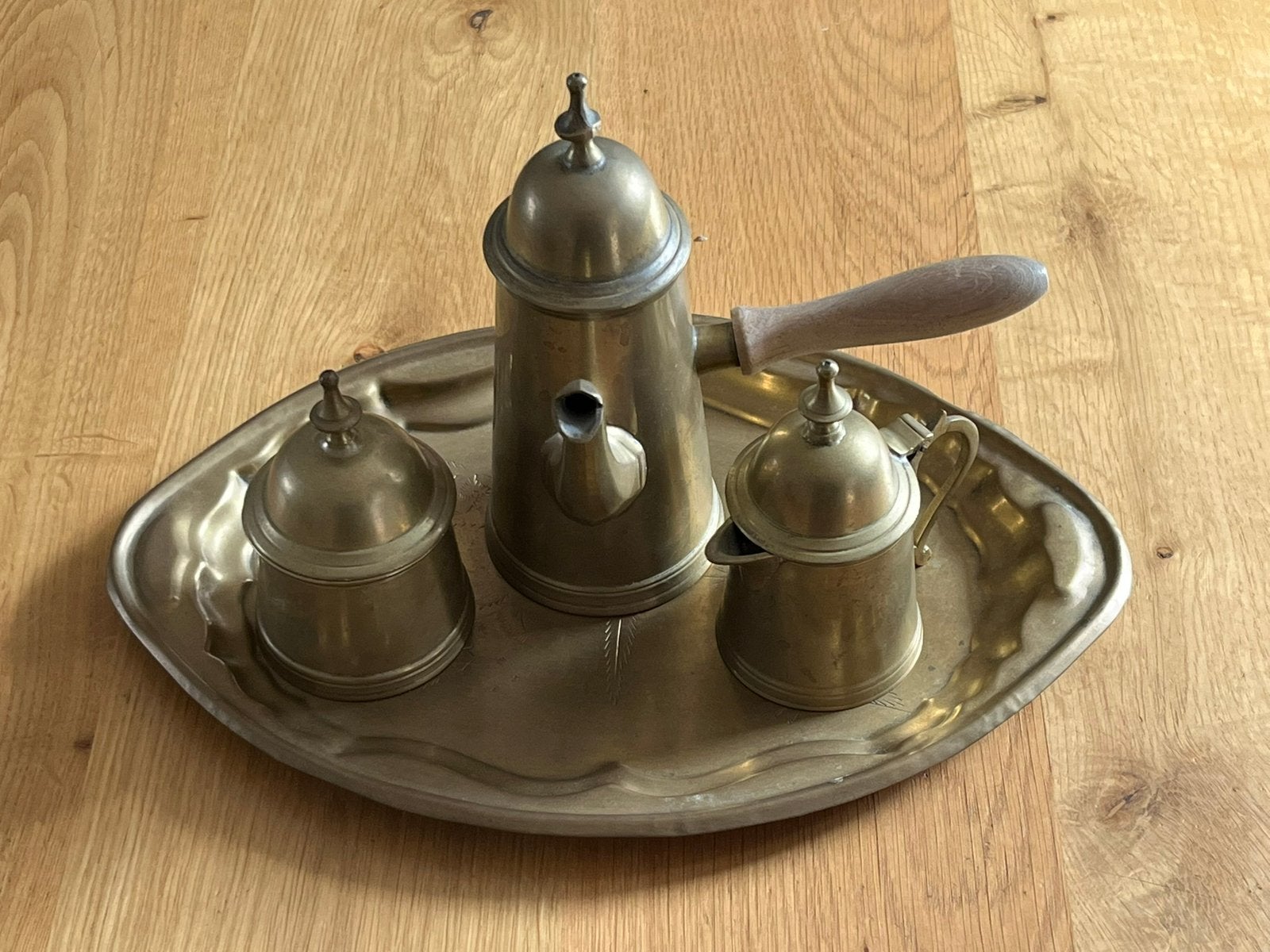 Mooi oud koperen koffie set. In goede staat! Ter Decoratie, Ophalen of Verzenden, Koper