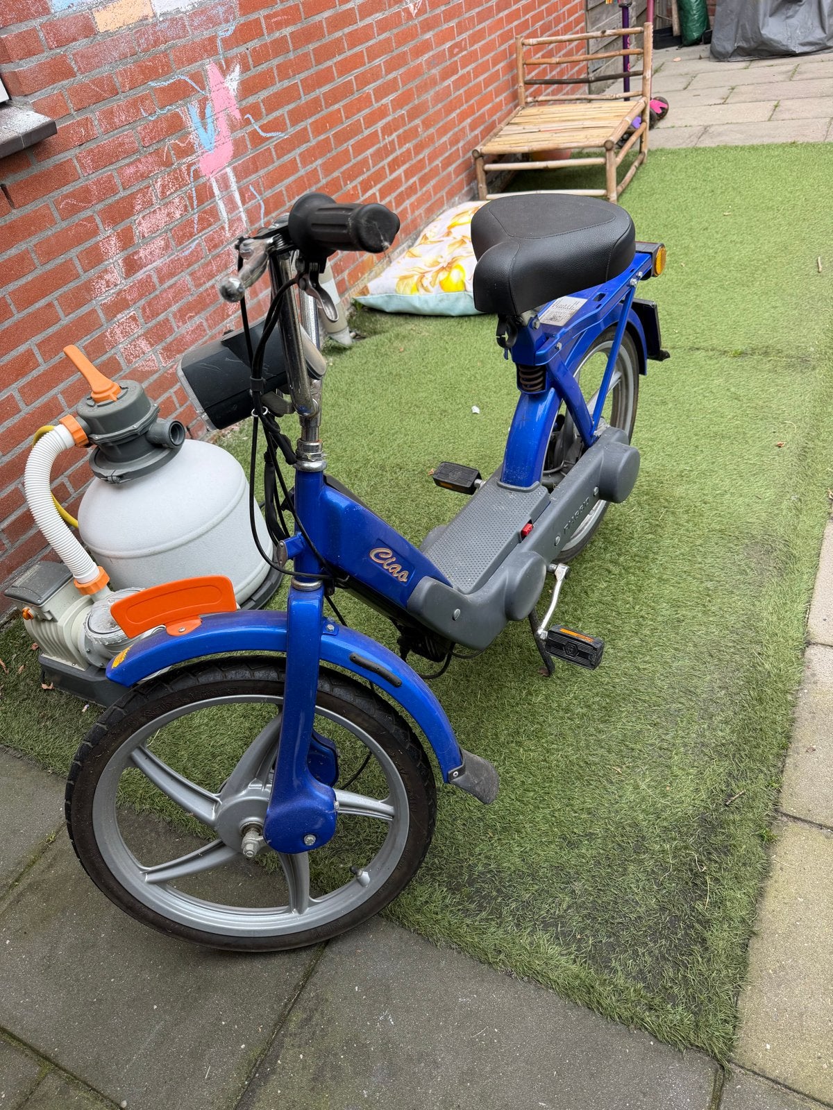 Piaggio Ciao uit 2005 - Blauwe Bromfiets, Fietsen en Brommers, Ophalen, Gebruikt