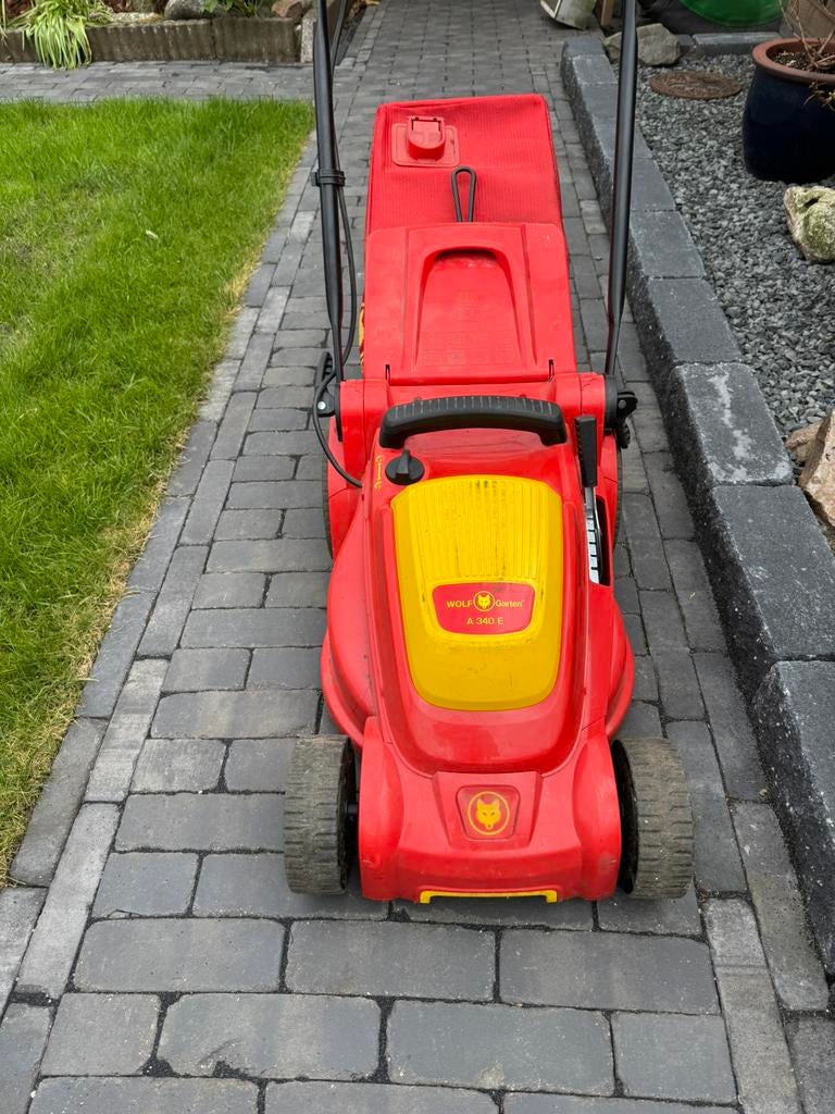 Wolfgarten grasmaaier a 340 e, Ophalen, Cirkelmaaier, Opvangzak, Elektrische grasmaaier