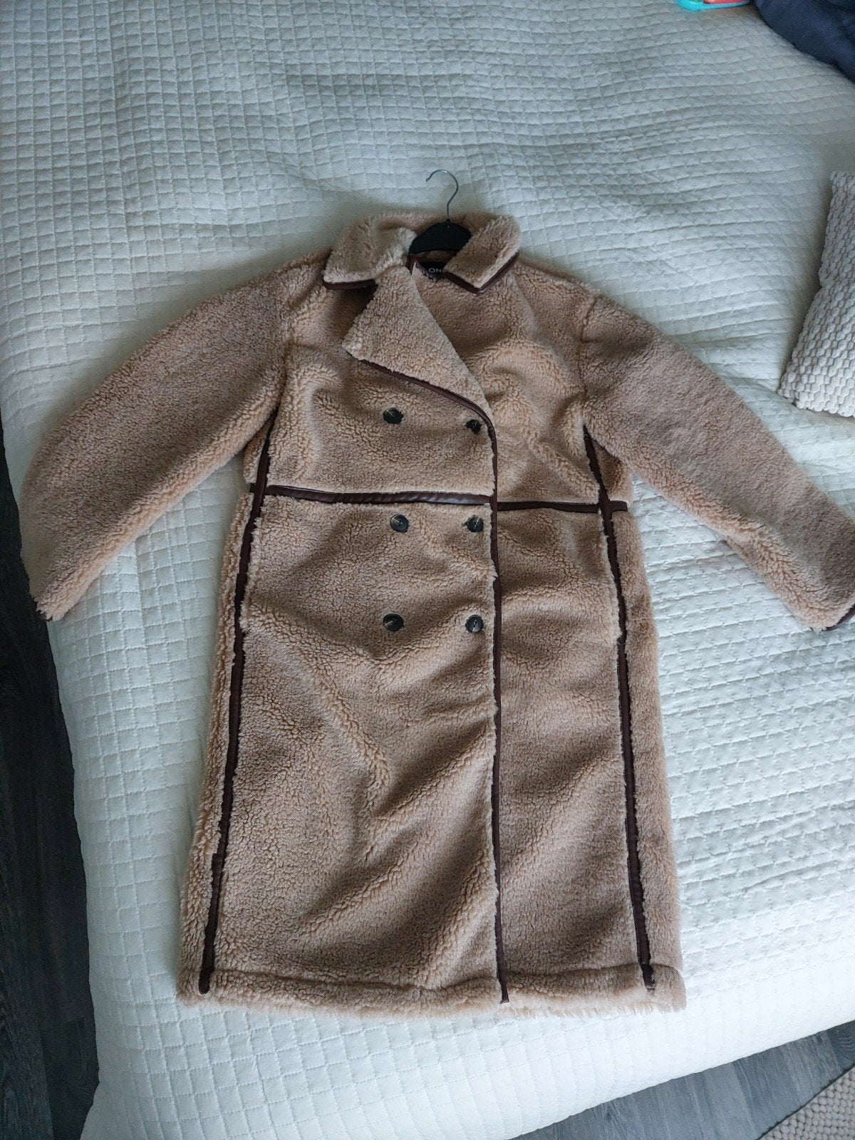 ONLY Teddy Coat - Beige/Bruin - Maat S, Kleding | Dames, Ophalen, Beige, Maat 36 (S), ONLY
