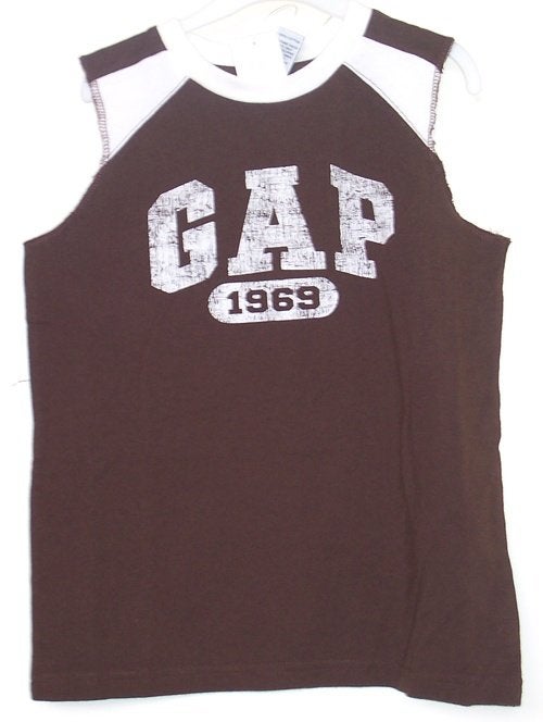 Maat 116/122 GAP shirt bruin/wit NIEUW (5290) a, Kinderen en Baby's, Kinderkleding | Maat 116, Nieuw, Ophalen of Verzenden, Shirt of Longsleeve