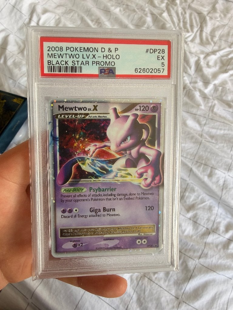 Mewtwo lv x holo DIAMOND & PEARL PSA 5, Ophalen of Verzenden, Zo goed als nieuw, Losse kaart
