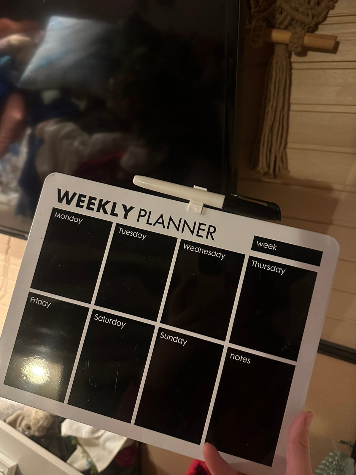 Week planner met stift (wit), Ophalen of Verzenden, Zo goed als nieuw