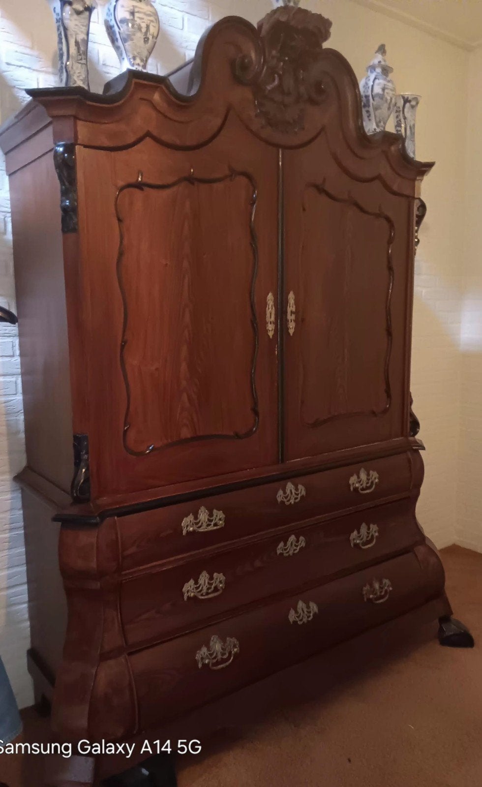 Antieke Barok Stijl Kast - Massief Hout, Ophalen
