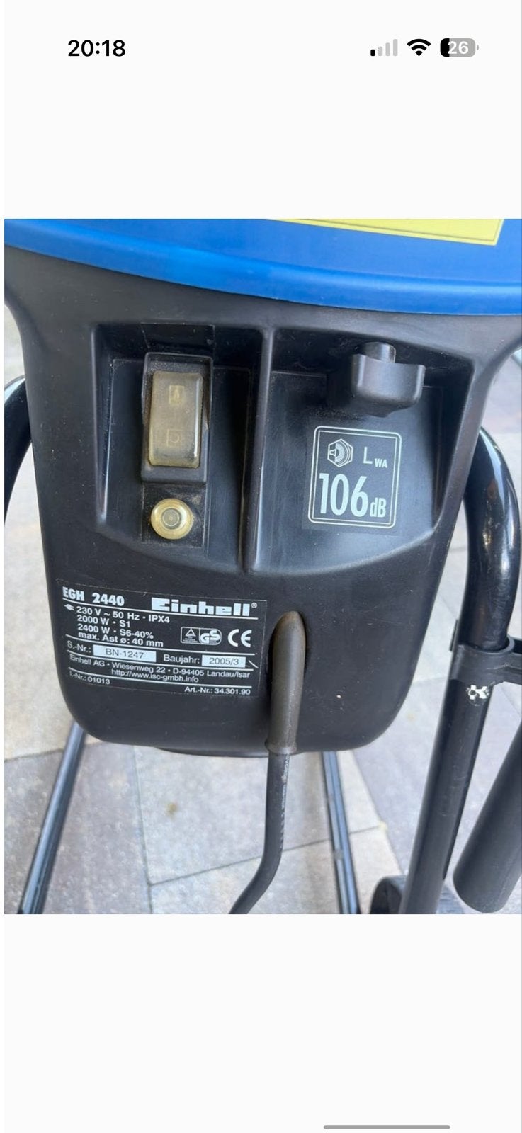 Einhell Hakselaar EGH 2440 - Krachtige Tuinhulp, Tuin en Terras, Hakselaars, Gebruikt, Elektrisch, Ophalen of Verzenden
