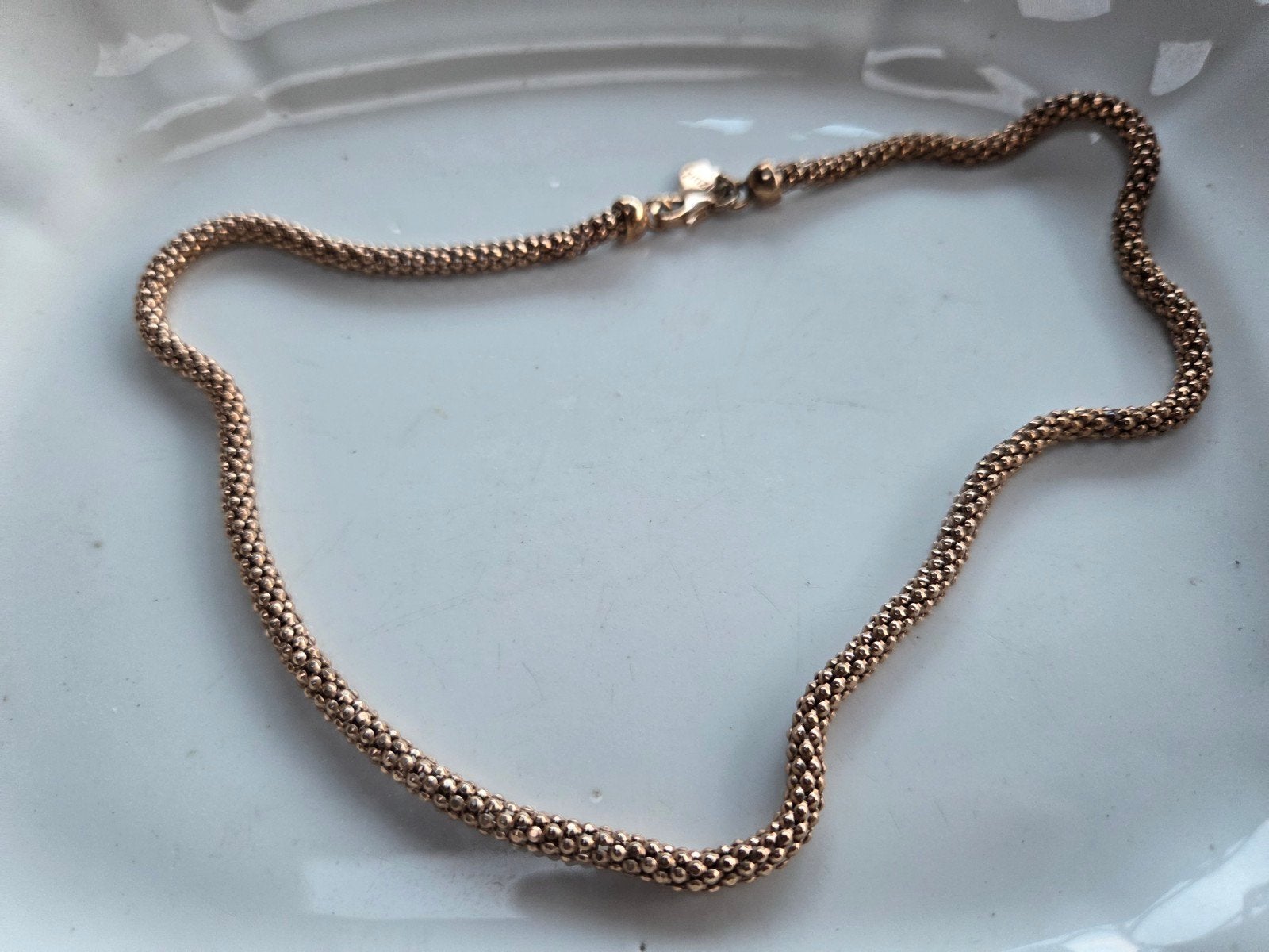 zinzi zilver vergulde popcorn ketting, Verzenden, Zo goed als nieuw, Goud, Zilver