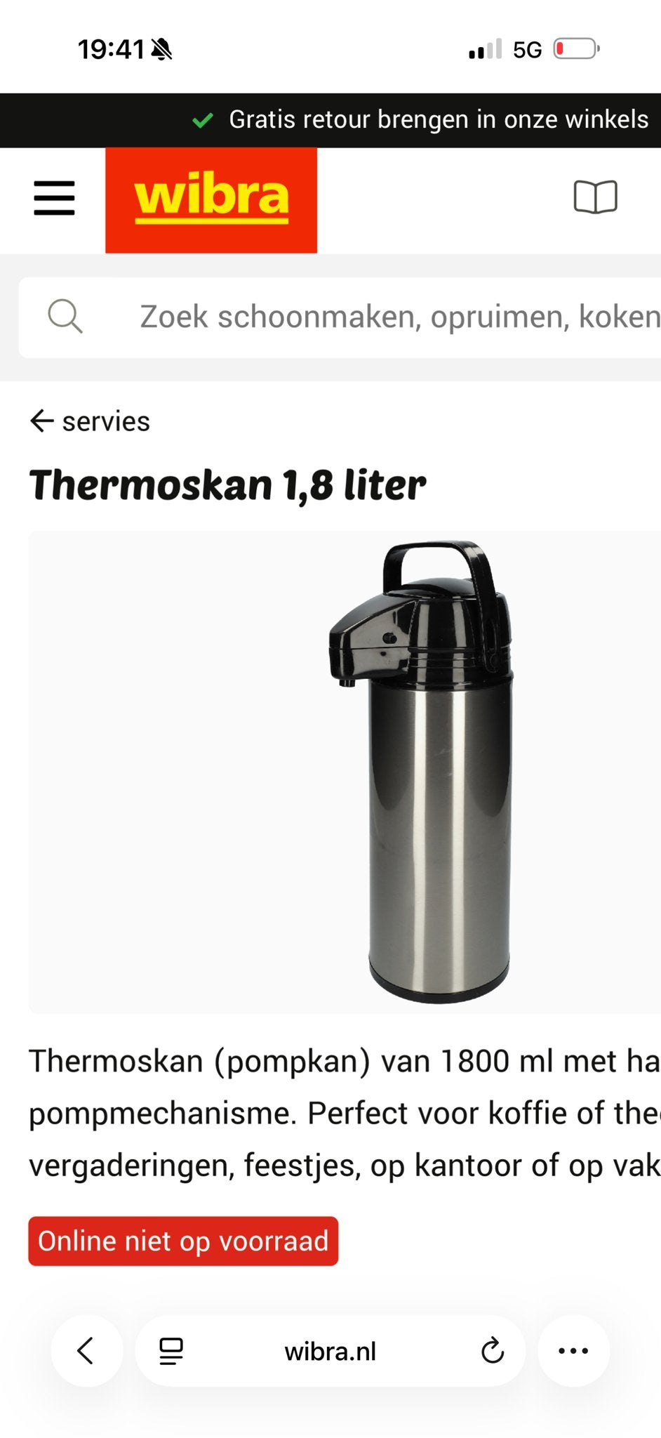 Thermoskan (pompkan) 1,8 liter - 3 stuks, Ophalen, Zilver, Metaal, Overige merken