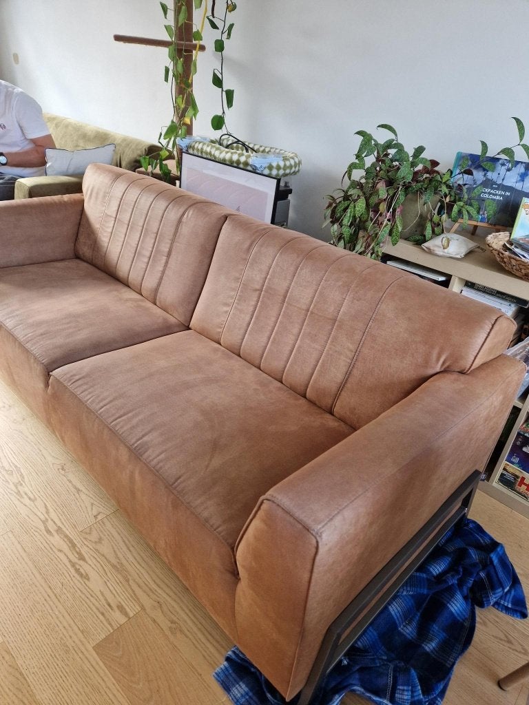 2.5 zits bank, congnac, Alcantara stof. design poot, Ophalen, Gebruikt, Overige maten, 75 tot 100 cm