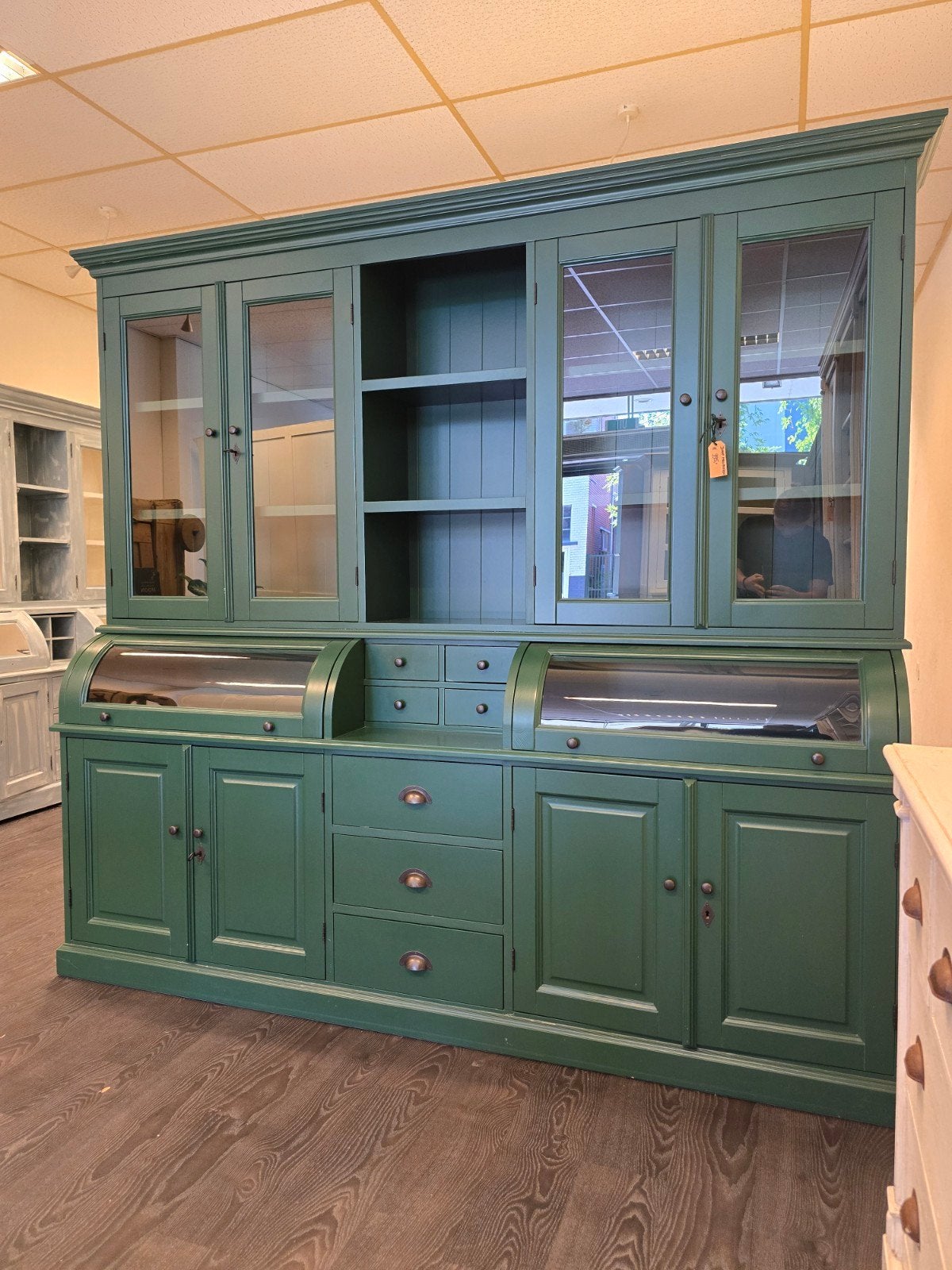 Mooie grutterskast | apothekerskast | buffetkast groen, Gebruikt, Landelijk modern, Kasten van de koning, 200 cm of meer