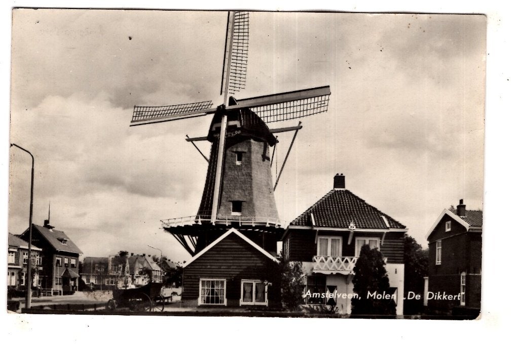 Amstelveen Molen de Dikkert, Ophalen of Verzenden, 1940 tot 1960, Ongelopen, Noord-Holland