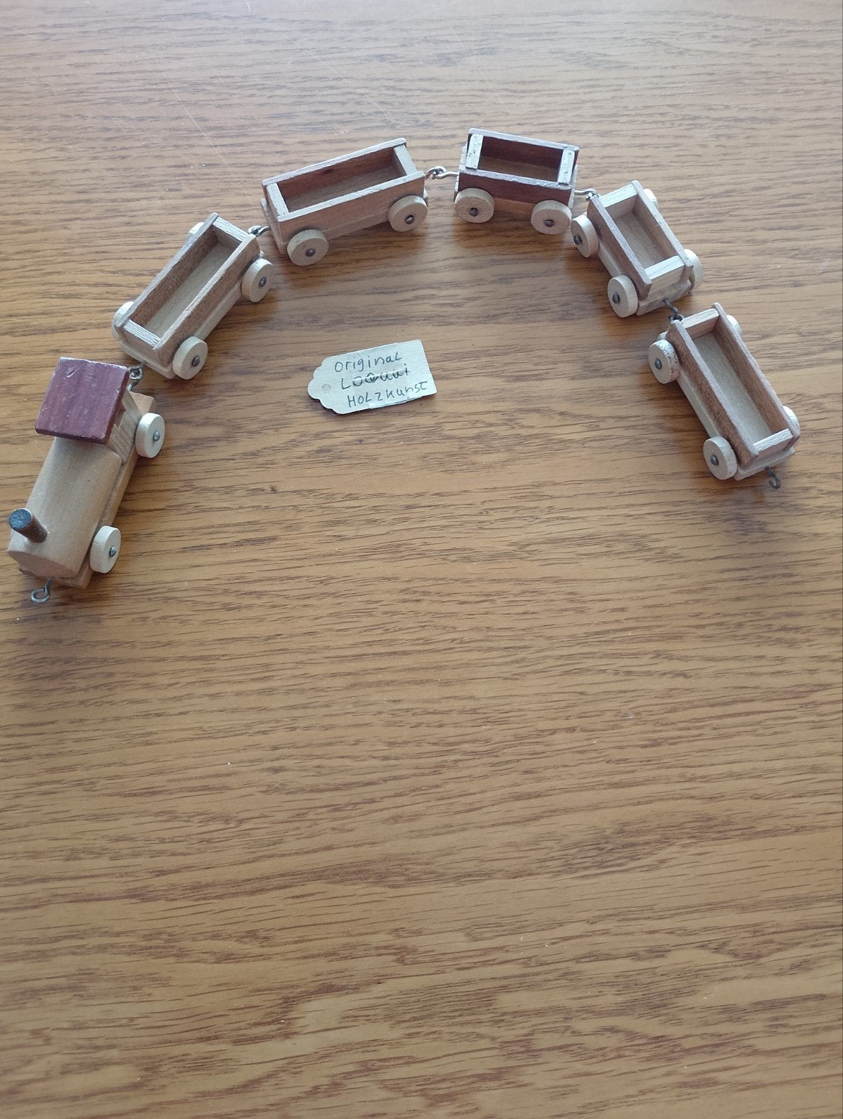 Houten Trein met Wagons original loquai holzkunst jaren 70, Antiek en Kunst, Antiek | Speelgoed, Ophalen