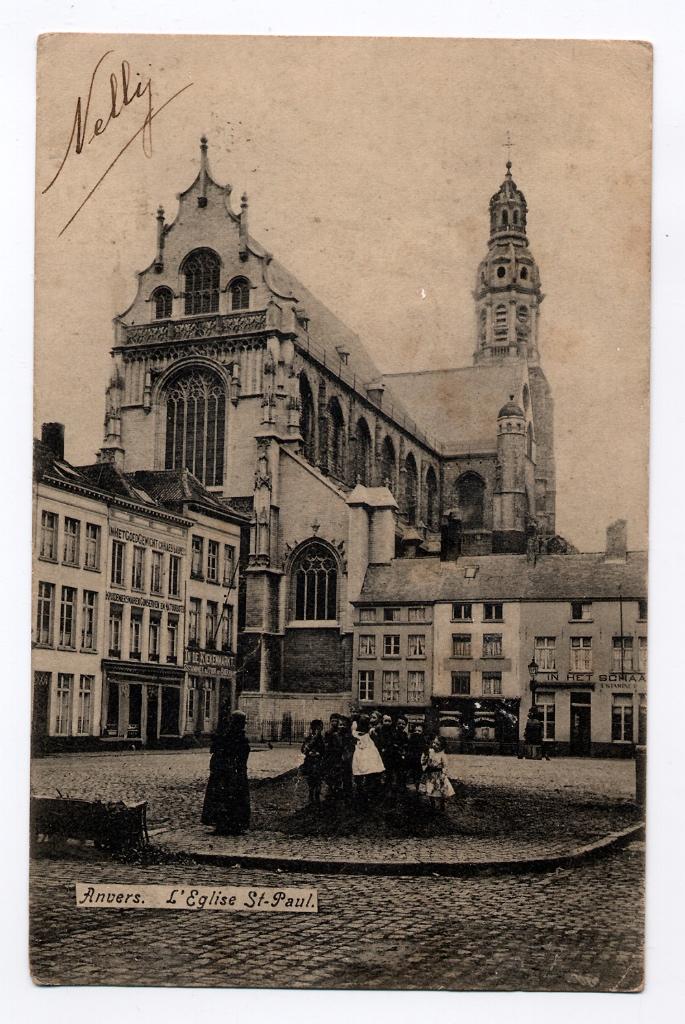 Anvers L'Eglise St-Paul 1919 Antwerpen kerk non kinderen oud, Ophalen of Verzenden, Voor 1920, Gelopen, Antwerpen