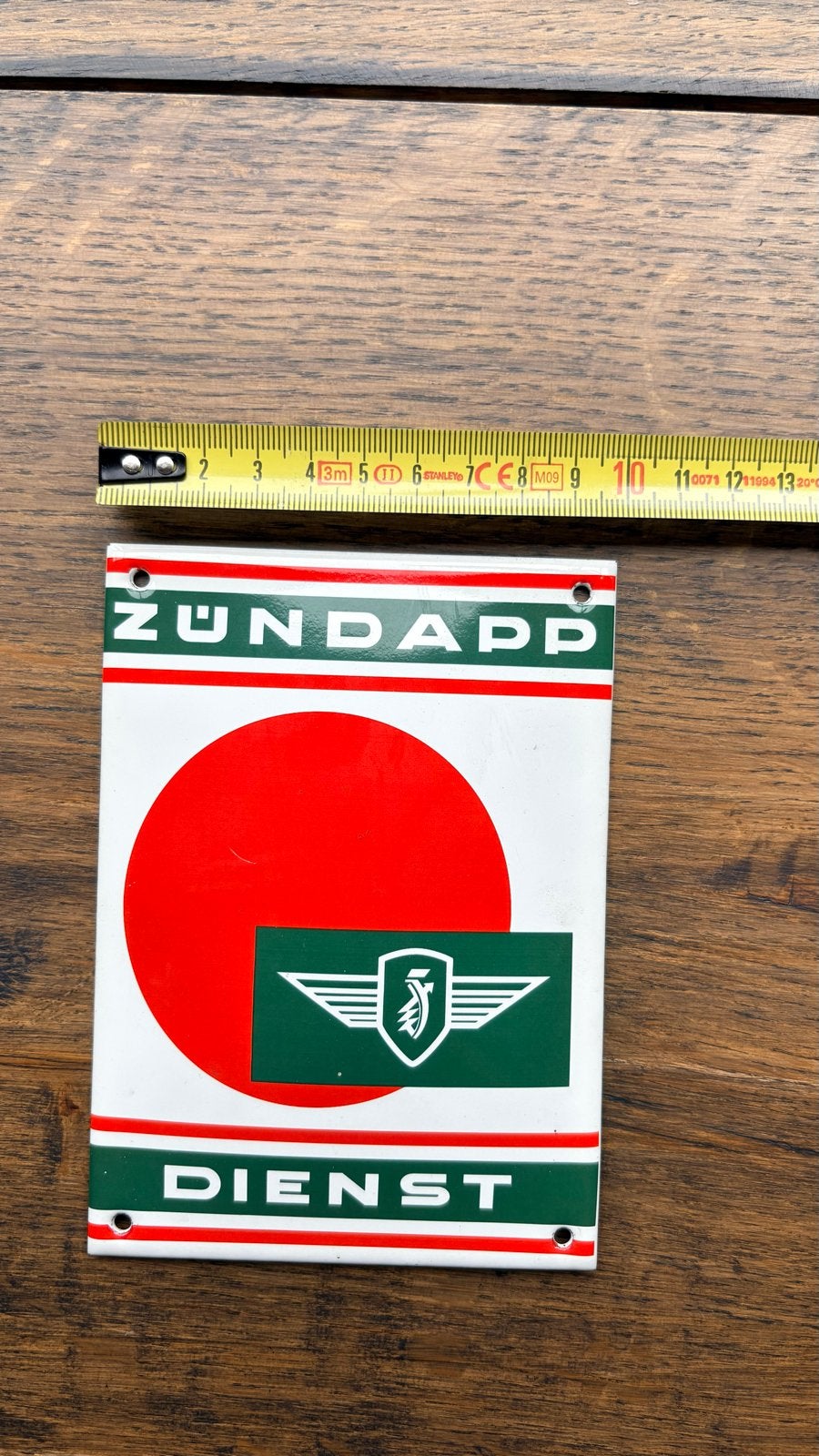 Zündapp Dienst Emaille Reclamebord - Klassiek & Gaaf, Fietsen en Brommers, Ophalen of Verzenden