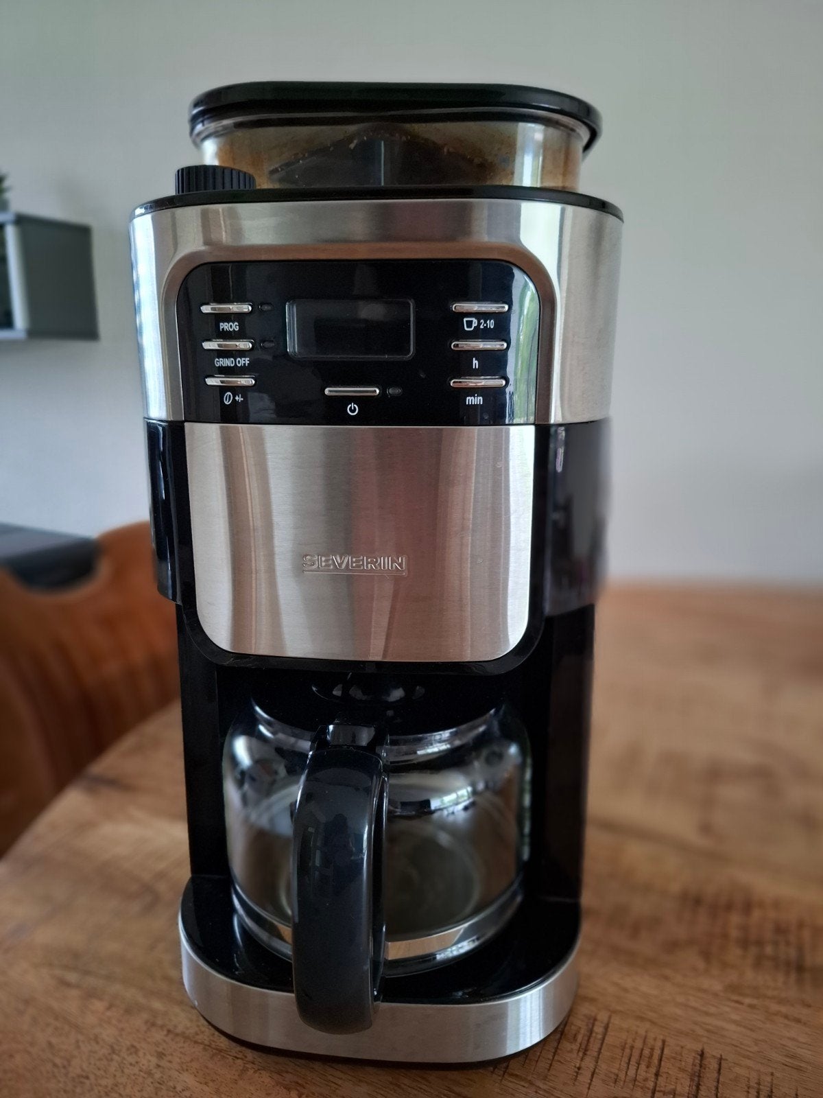 Severin koffiezetapparaat met geïntegreerde molen, Koffiemachine, Zo goed als nieuw, 4 tot 10 kopjes, Koffiebonen