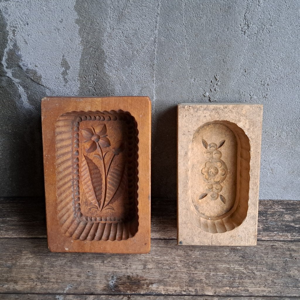 1x Oude brocante houten botermal botervorm *Etage3*, Gebruikt, ., Ophalen of Verzenden, .