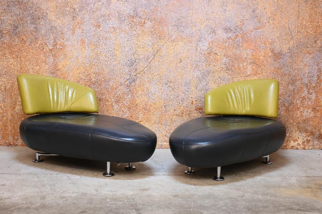 IZG Staat twee fraaie Leolux Kikko design chaise longues, Leolux, 75 tot 100 cm, Ophalen of Verzenden, Zo goed als nieuw