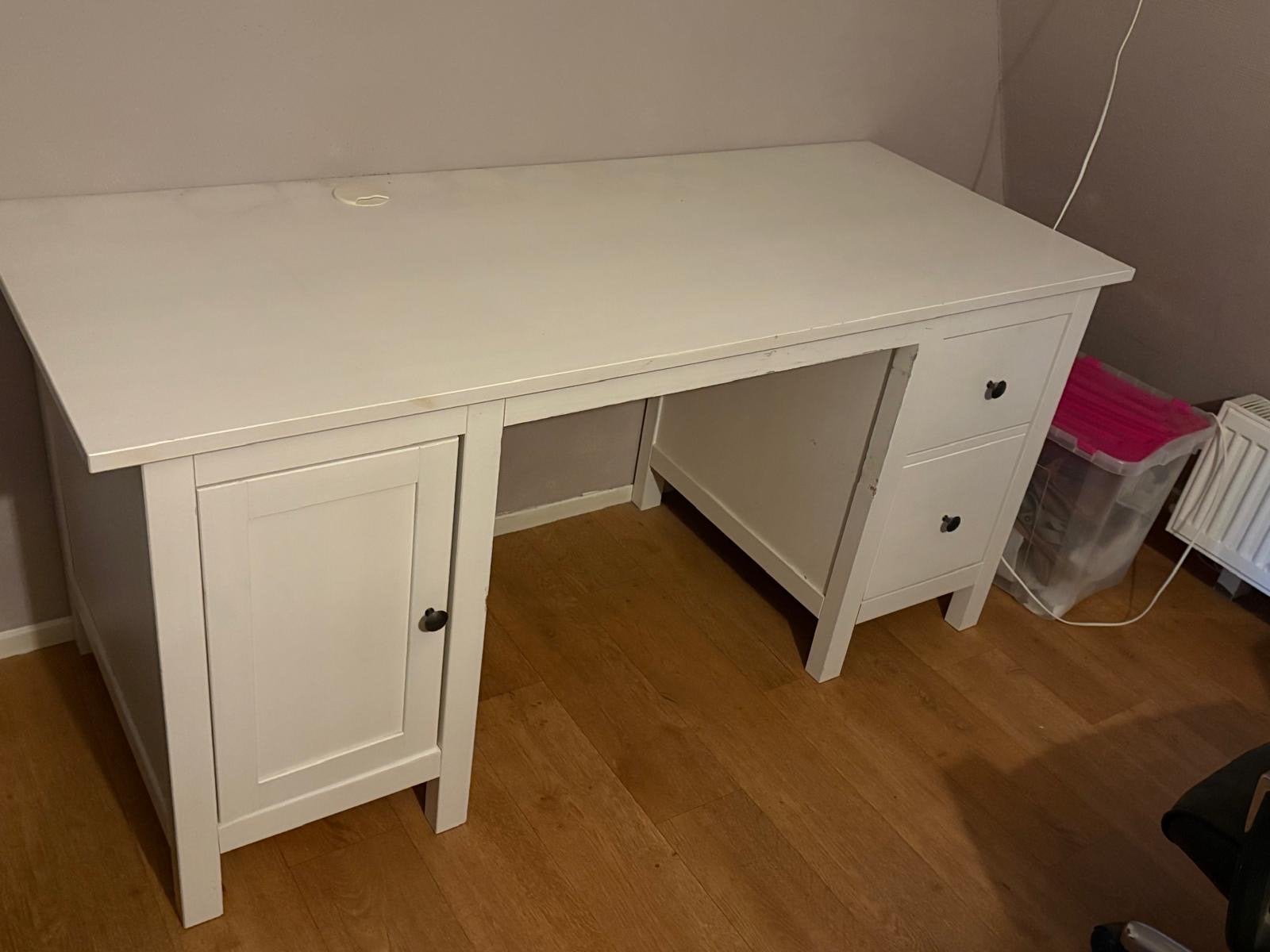IKEA Hemnes Bureau Wit - Met lichte gebruikssporen, Ophalen, Gebruikt, IKEA, Computerbureau